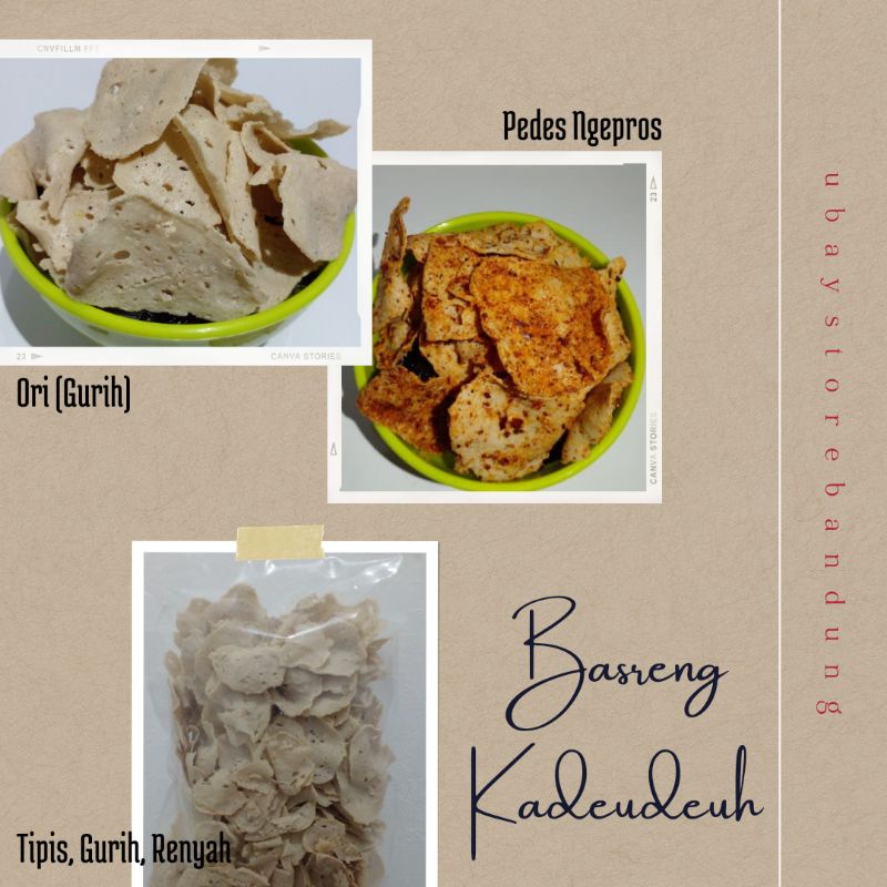 

Keripik basreng kadeudeuh - keripik basreng tipis rasa asin dan pedas 250gr