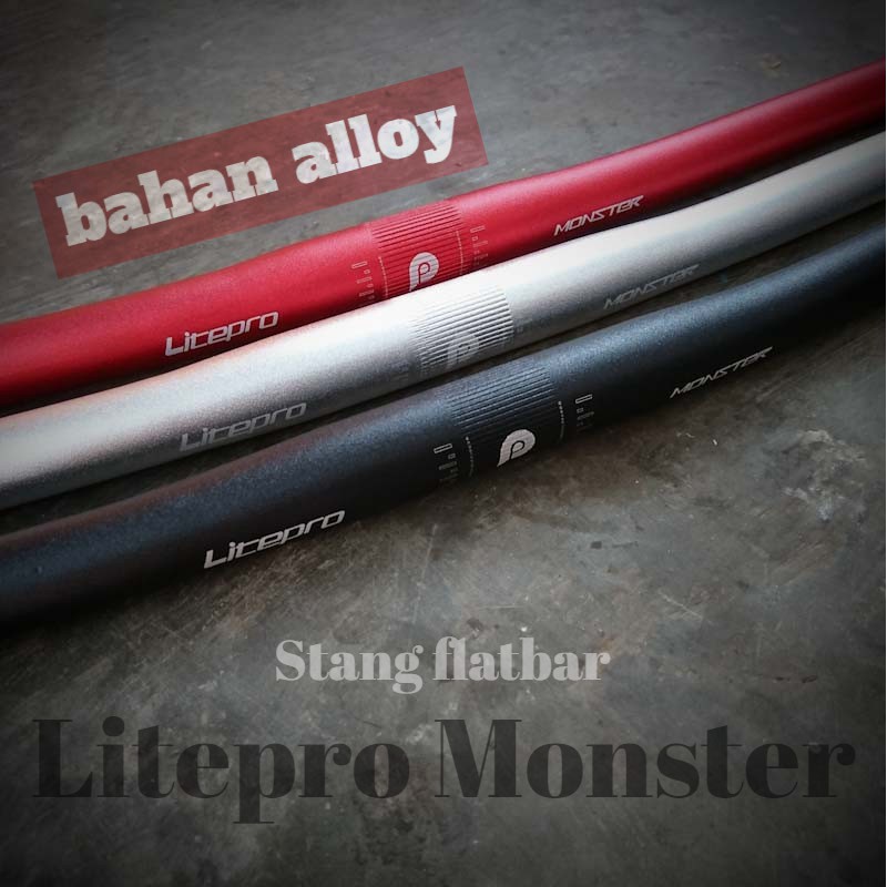 Handlebar sepeda lipat mtb litepro monster alloy 25.4 540 mm 580 mm