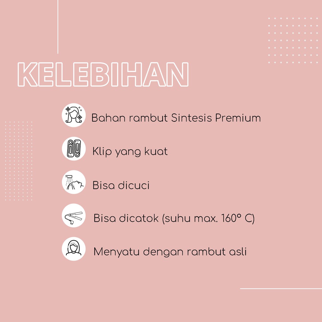 RB SLW 30 Hairclip rambut ikal / gelombang panjang 30 cm - Sambungan Rambut Instan & Natural Hair