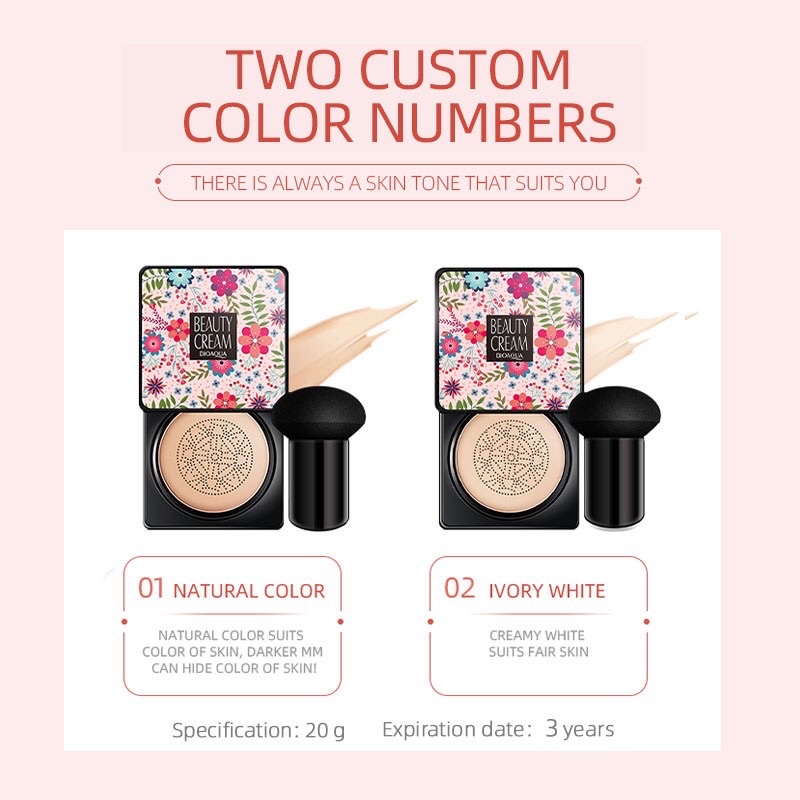 (BPOM) BIOAQUA BB CUSHION WHITENING BEAUTY CREAM 20 GR ORIGINAL - SUNISA MUSHROOM HEAD AIR COUSHION