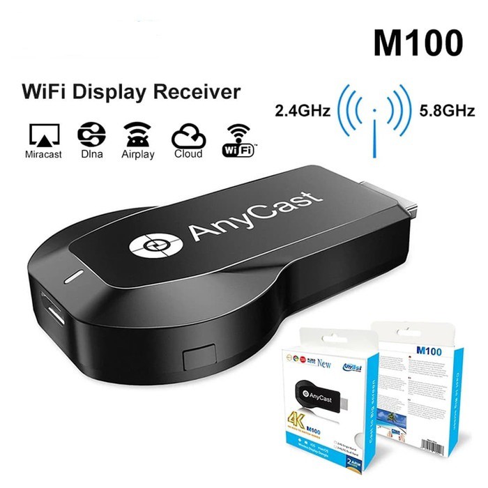 Wireless display dongle hdtv Anycast 4k 2k UHD dual band easy sharing dlna miracast airplay ios android windows mac m100 m-100