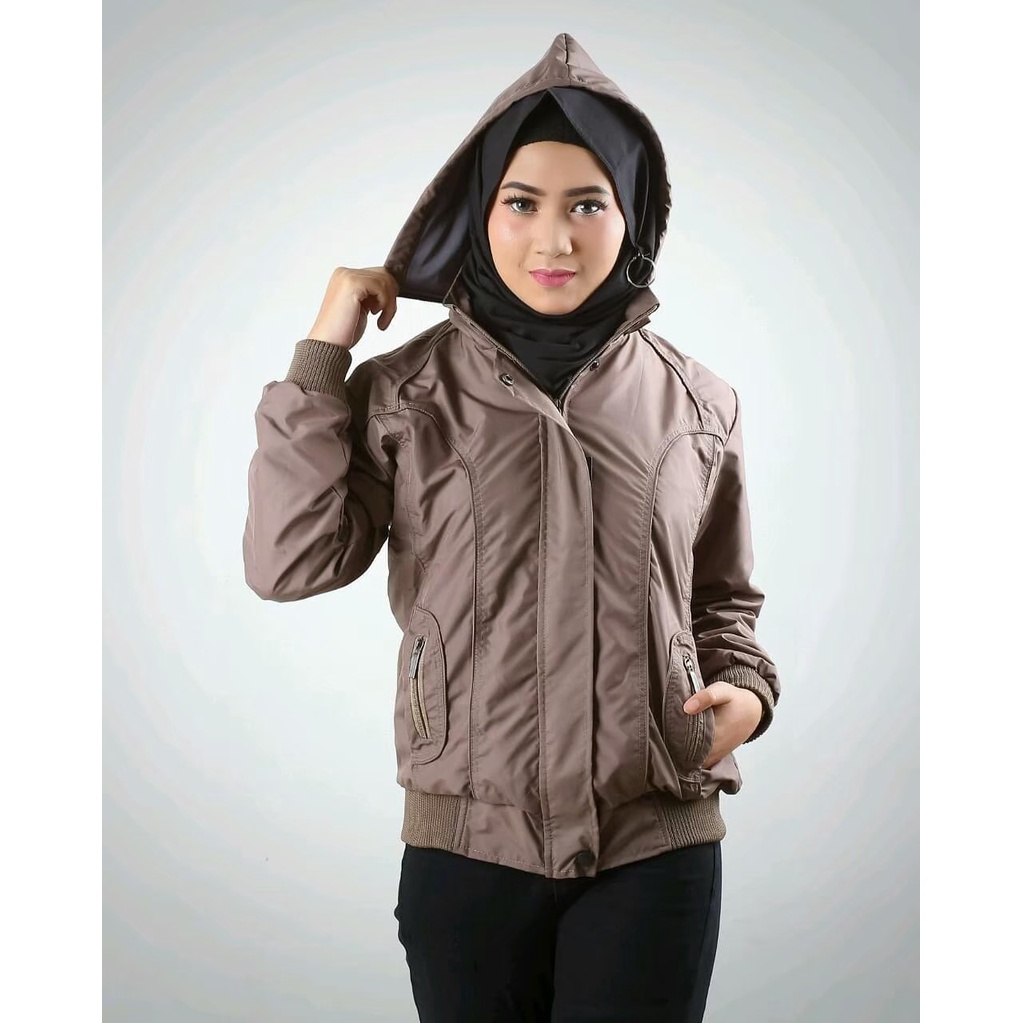 JAKET PARASUT WANITA OLAHRAGA JOGGING LARI WATERPROOF