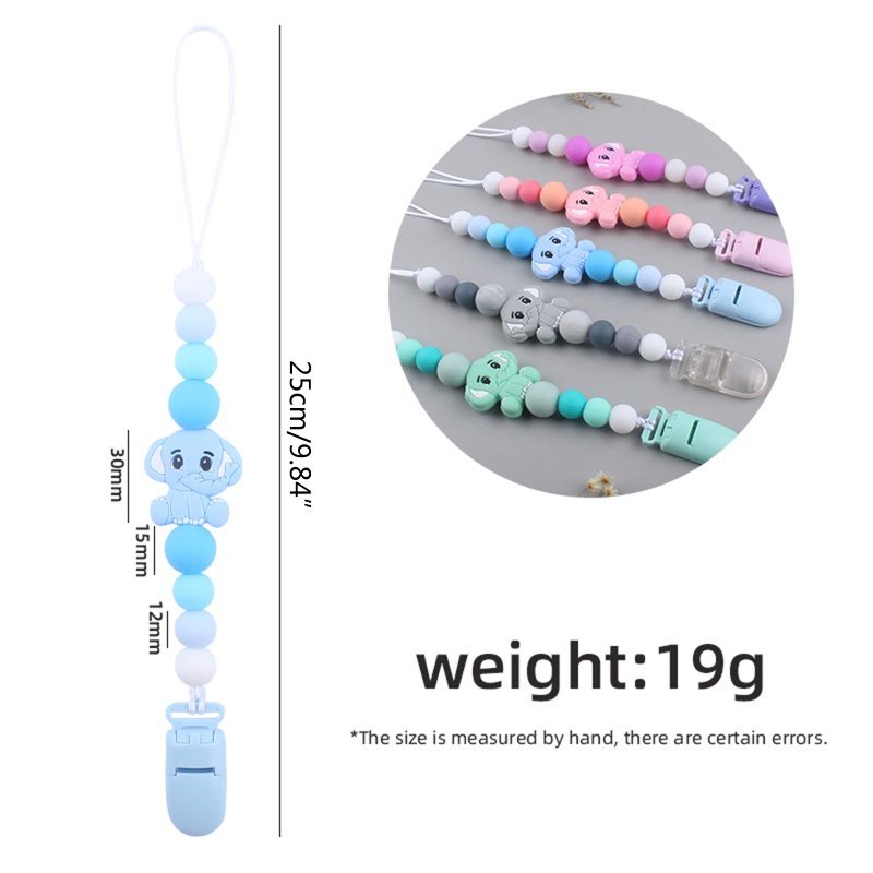 Mary Klip Rantai Empeng / Dot Motif Kartun Hewan Bahan Silikon Untuk Bayi Laki-Laki / Perempuan