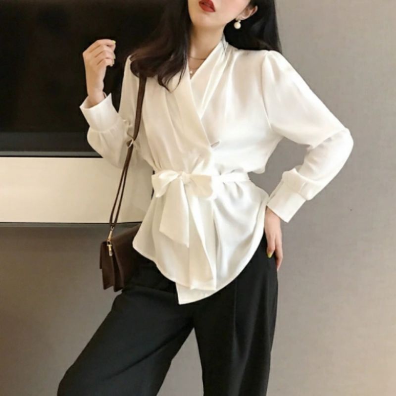 MDLV ~ 7152 Ferratina Robe Top Women Kimono Blouse Satin Blouse Satin Blouse Premium Blouse Import Blouse Korea Atasan Lengan Panjang Fashion Wanita Fashion import