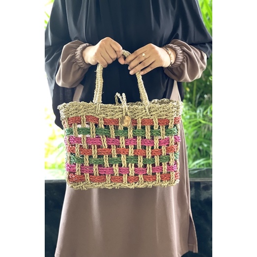 Tas keranjang belanja warna (random/acak)