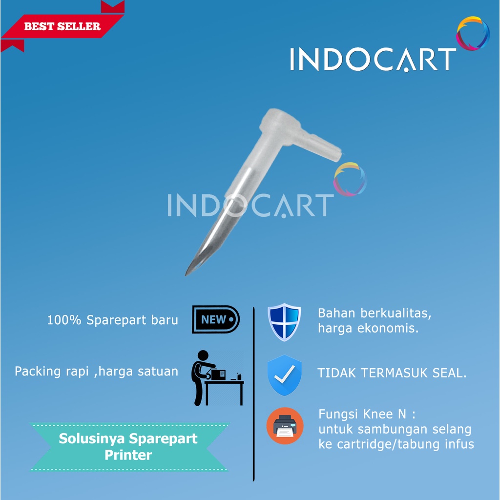 Knee L+Jarum-Sambungan Selang-Cartridge ORI-Infus Modif CISS HP Canon