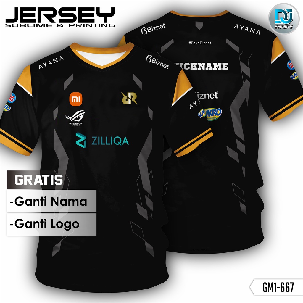 Baju Jersey RRQ MPL Season 9 Gratis Tempel Nama Terbaru 2022 Full Printing