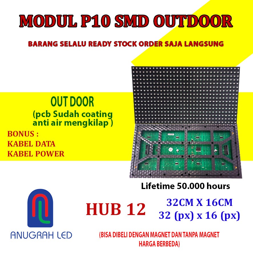 PANEL LED MODUL P10 MERAH SMD OUTDOOR