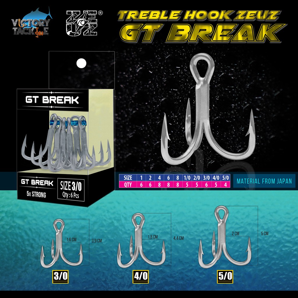 Kail Pancing Hook TREBLE  ZEUZ GT BREAK
