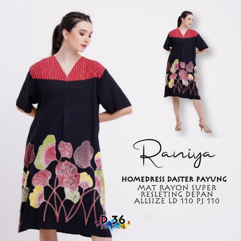 Daster Rayon Raniya Baju Tidur Bunga Truntum Jumbo Rayon Santung Santai Casual Home Daster