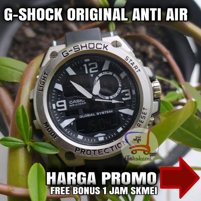 JAM TANGAN PRIA  G-SHOCK ANTI AIR PROMO FREE BONUS JAM SKMEI