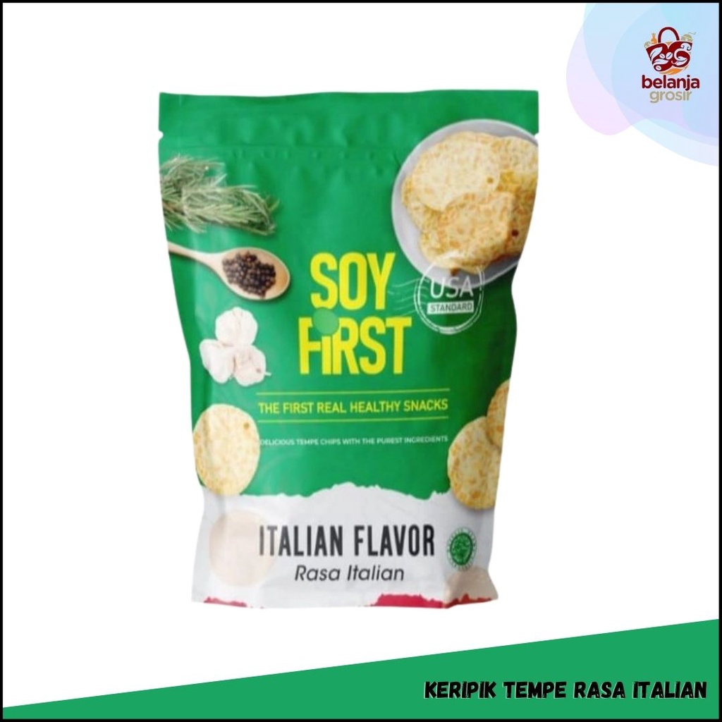 

Cemilan Sehat Soy First Keripik Tempe Rasa Italian flavor