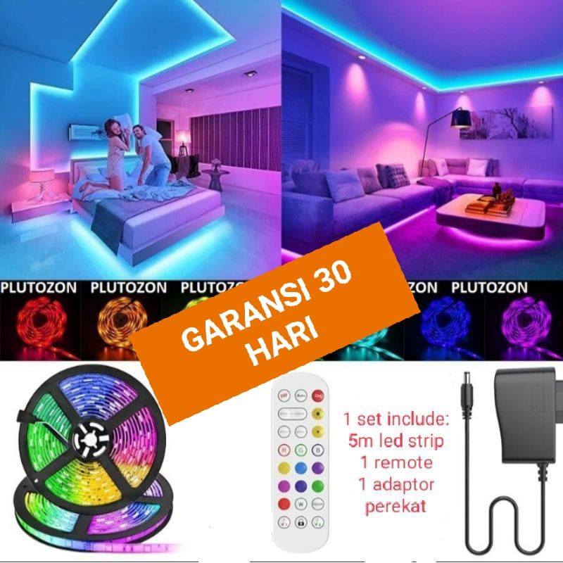 (±5M) LAMPU LED STRIP HIGH QUALITY RGB type 2835 / 3528 ip65 waterproff lampu aesthetic hiasan kamar dinding meja gaming