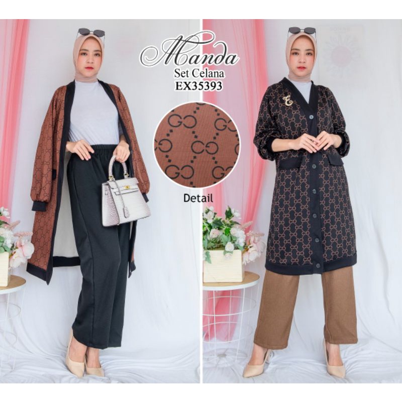 EXTU ORIGINAL (limited edtion) 35393 setelan celana long tunik manda set/ uptodatefemale