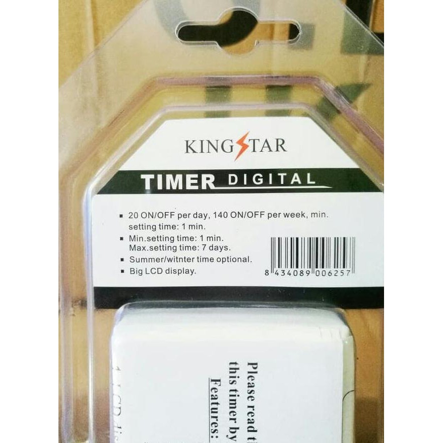Stop Kontak Timer Listrik Digital Kingstar / Timer Digital