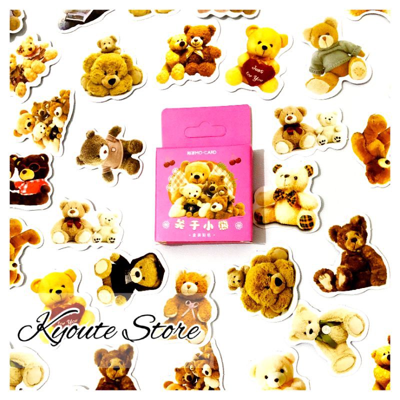 

46 pcs Sticker Boneka Beruang Choco Bear Lucu untuk Anak Dekorasi Buku Planner