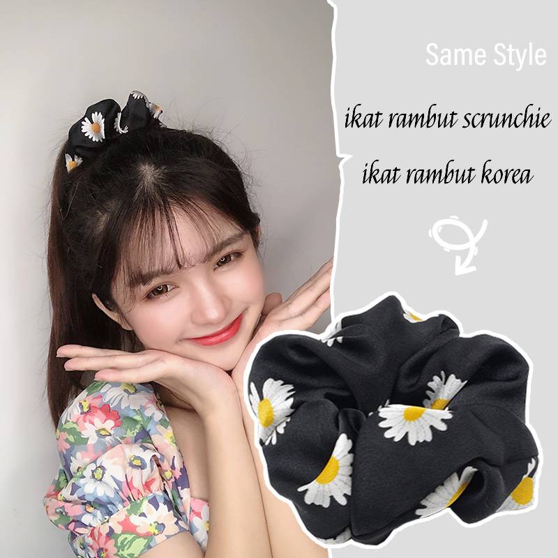 scrunchie satin/ikat rambut scrunchie/Ikat rambut Daisy/Ikat Rambut Wanita/ikat rambut korea//cepol jilbab scrunchie/Ikat Kepala/aksesoris rambut/pita rambut