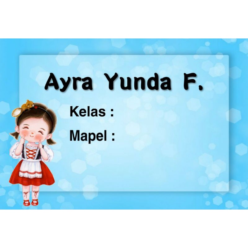 

SB (ISI 50 PCS) STICKER LABEL BUKU SEKOLAH CUSTOM PKE FOTO DAN NAMA