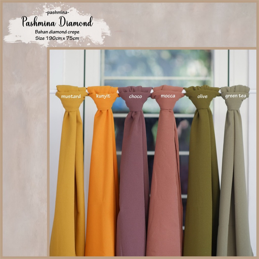 Pashmina Diamond By Dianhijab.id - Bahan Diamond Crepe Premium Trendy Adem Nyaman Dipakai Bisa Cod