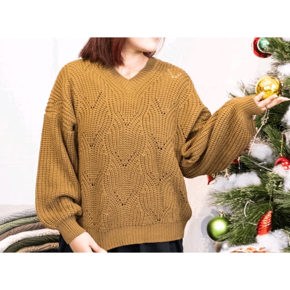 Sweater Rajut ZENIE OVERSIZE | Type 3 Get | Rajut TEBAL Premium | Sweater Rajut