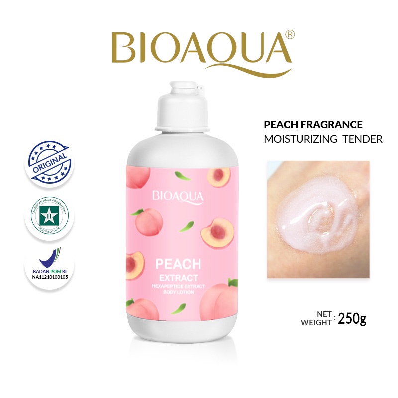 BIOAQUA Peach Extract Body Lotion Hexapeptide Extract Body Cream 250g