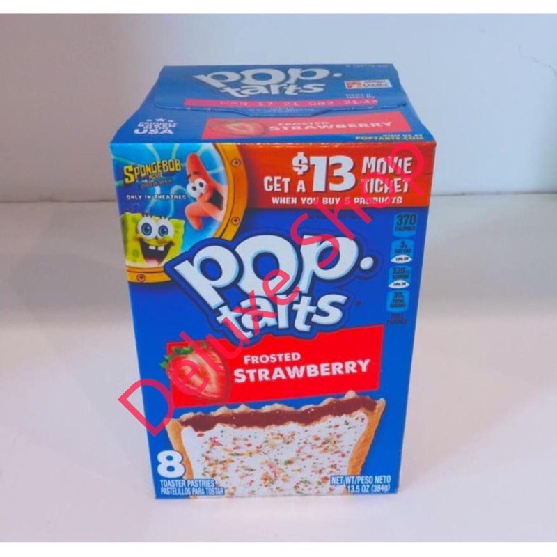 

Kellogg's Frosted Strawberry Pop-Tarts 8pk Pop Tart Snack Cemilan Makanan Kering Manis Import