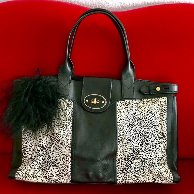 TAS FOSSIL ORIGINAL VRI SHOPPER VINTAGE Animal Print LEATHER NEW ORI