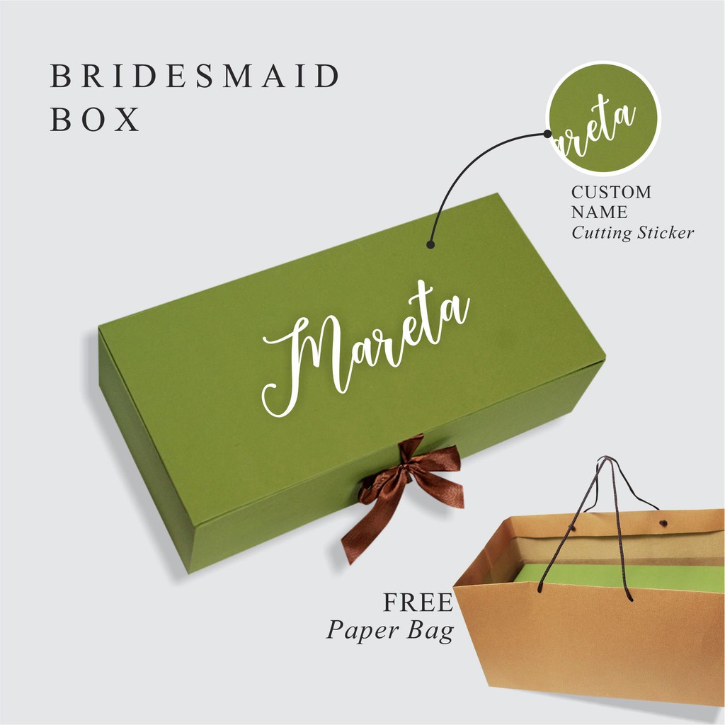 

Box Bridesmaid Custom/ Kotak bridesmaid/kotak kado-HIJAU