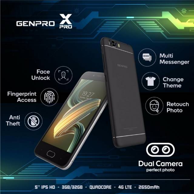 Evercoss S50 Genpro X Pro Dual Camera with Fingerprint