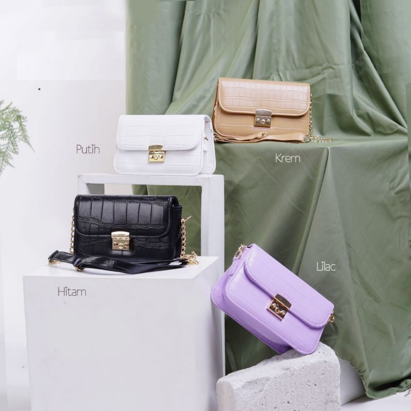 Tas Selempang ANNA Sling Bag Wanita IMPORT Murah Model Kulit Buaya Tas OOTD Cewek Fashion Slingbag T