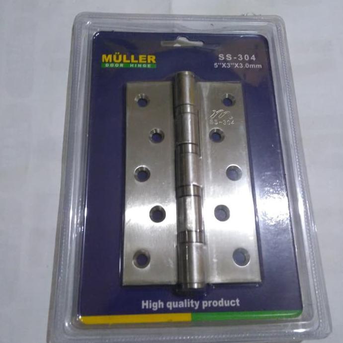 GAGANG PINTU ENGSEL PINTU MULLER 5 INC / DOOR HINGE SS - 304 ASLI KUNINGAN