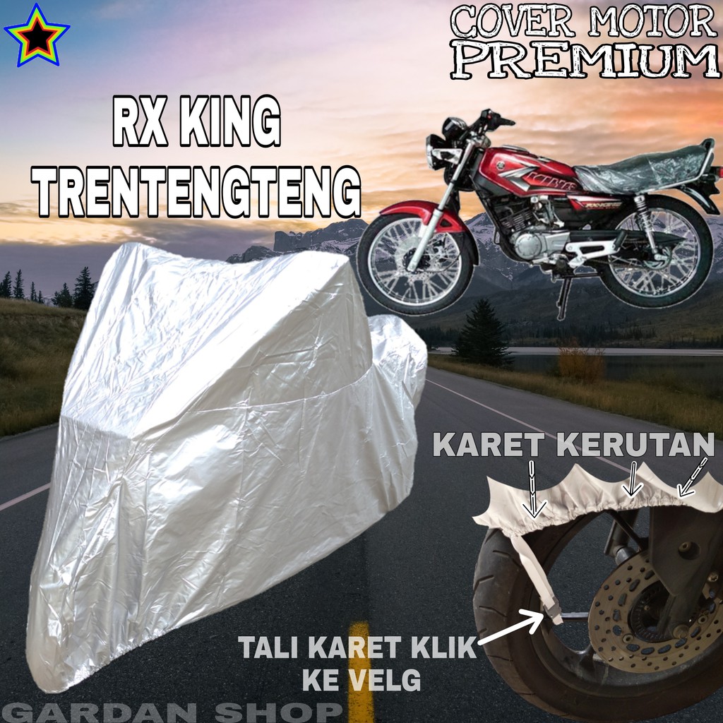 Sarung Motor RX KING TRENTENGTENG SILVER POLOS Body Cover Penutup Motor Rx King PREMIUM