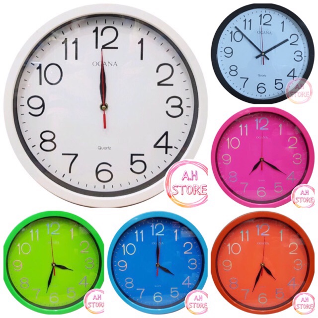 Jam Dinding Polos Vintage Klasik  Warna  Putih Biru  Pink 