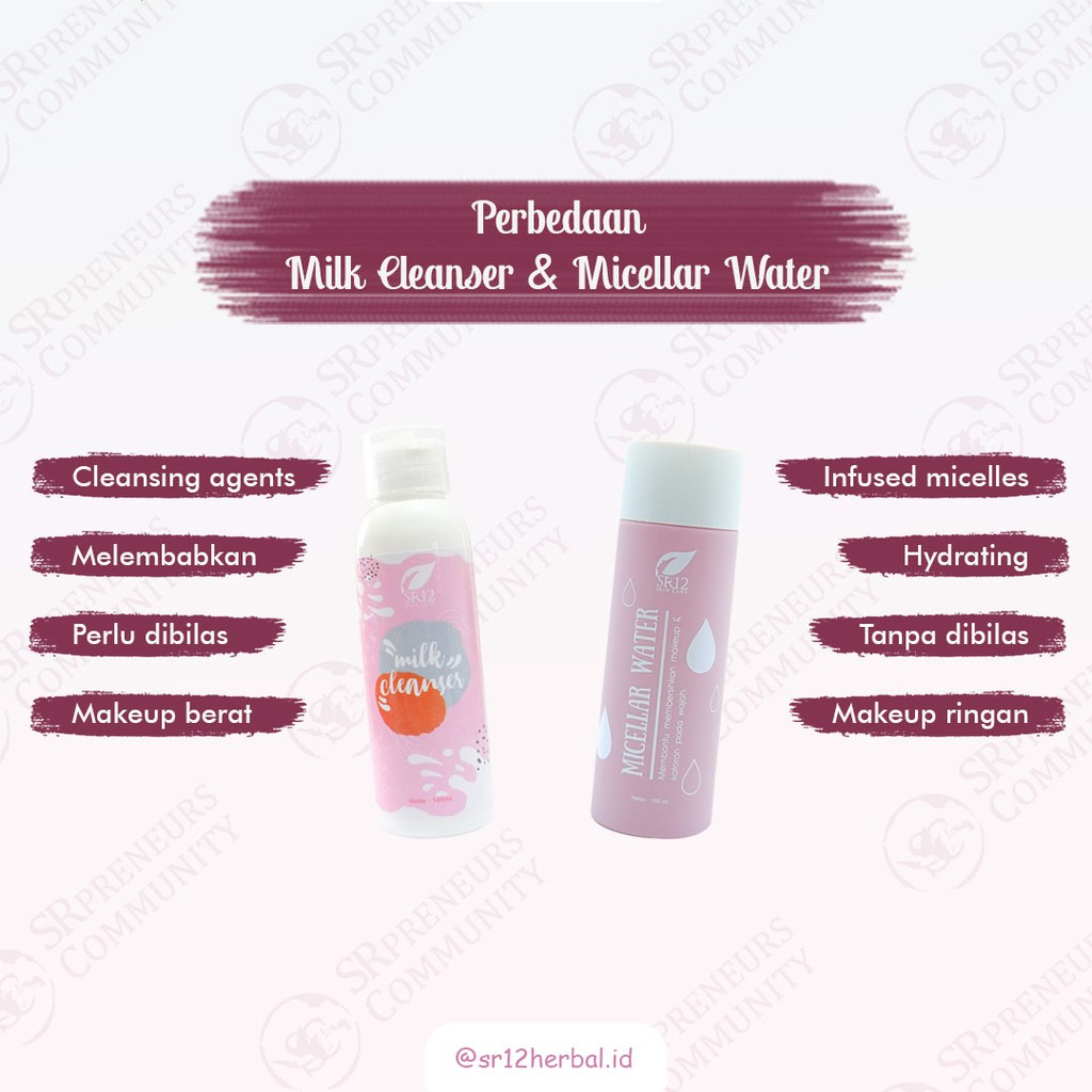 MILK CLEANSER SR12 / SUSU PEMBERSIH WAJAH ALAMI BPOM / MEREGENERASI SEL KULIT WAJAH