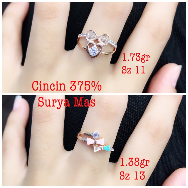 Cincin emas asli 375%