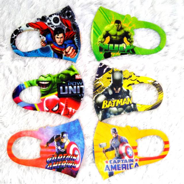 MASKER KAIN SCUBA ANAK MASKER NON MEDIS MASKER KARAKTER KARTUN SUPERHERO MASKER BANJARMASIN