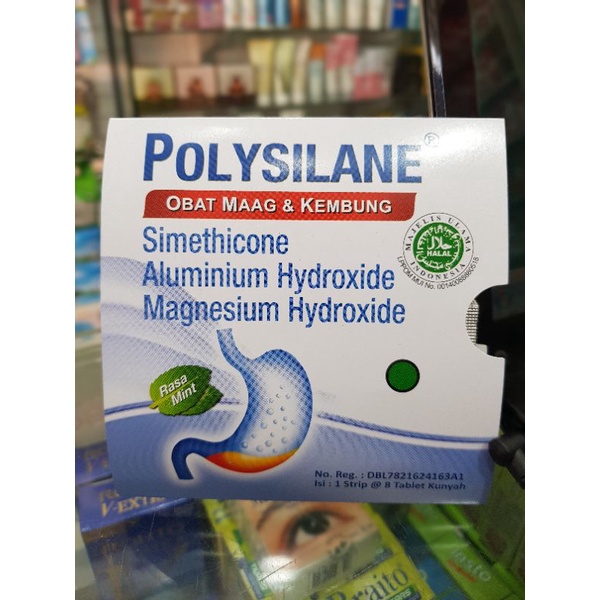 Polysilane Tablet Kunyah / Obat Maag / Perut Kembung