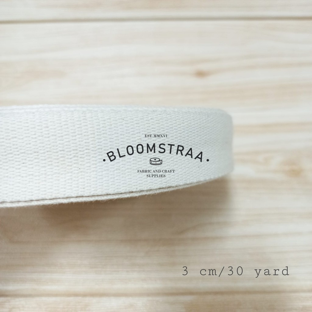 Roll Webbing Katun Tipis 3cm 30 mm Thin Cotton Webbing 3 cm 30mm Tali tas