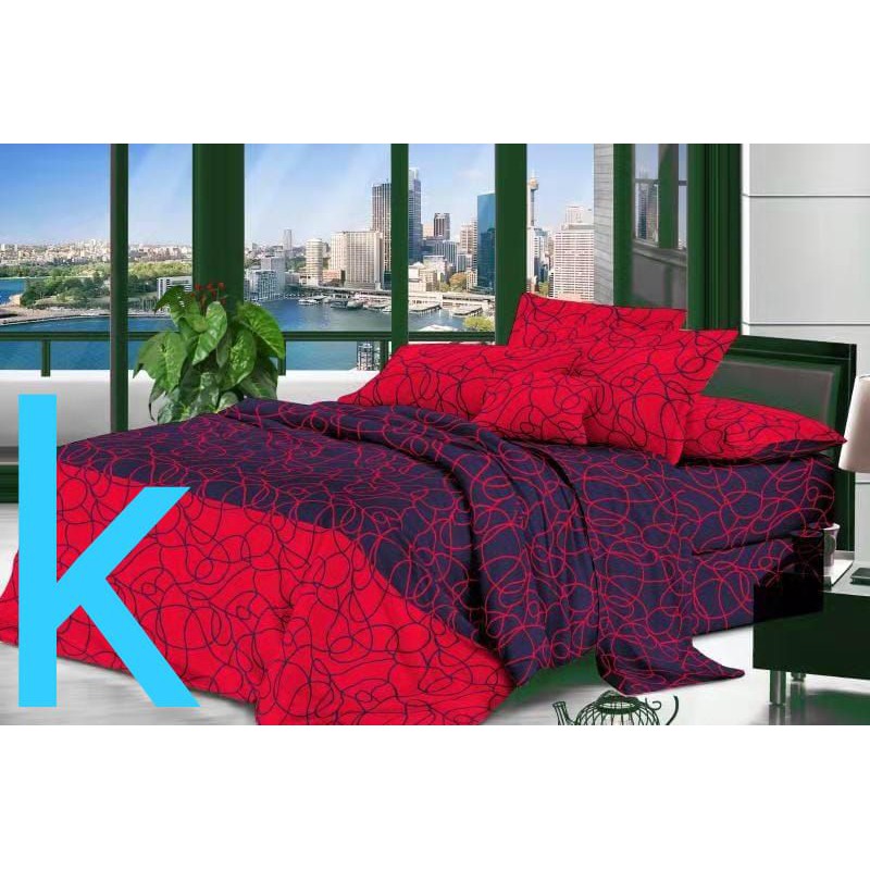 Sprei homemade enemic uk 160 180 200×200 merah hitam