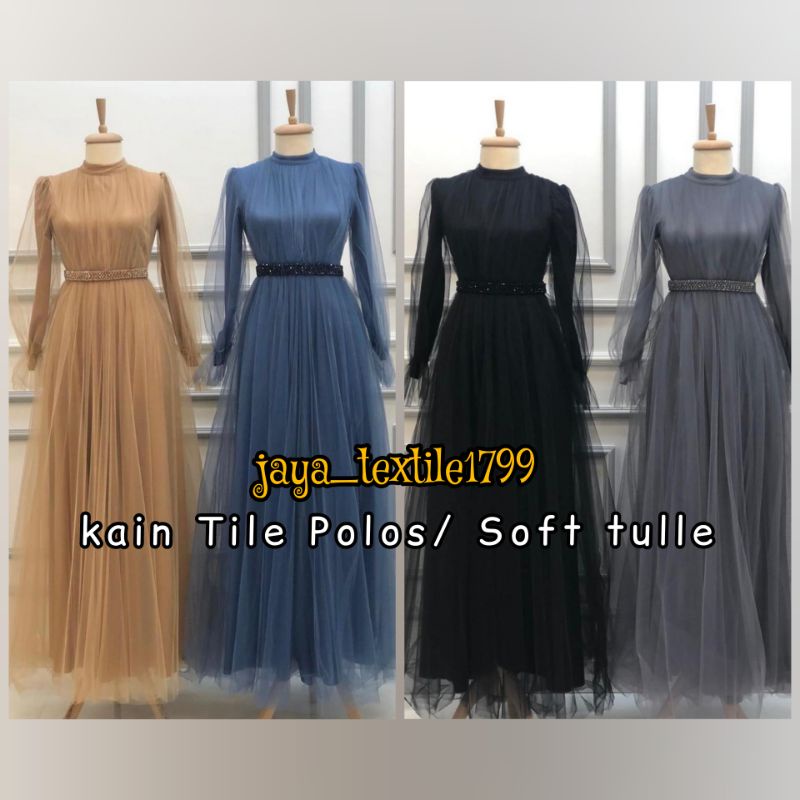 Kain Tile Polos halus / Kain Soft tulle / Tile Prancis halus