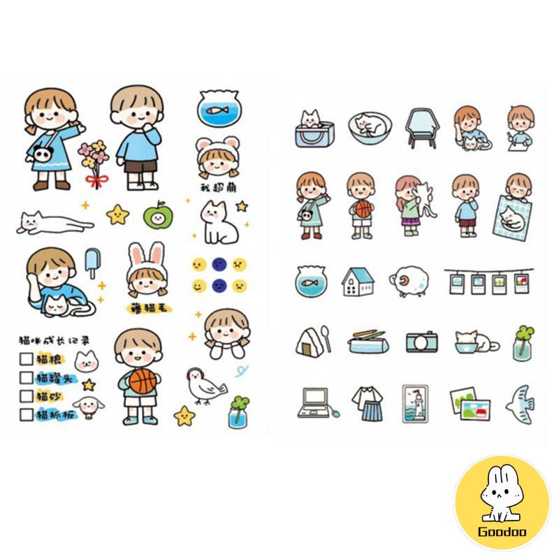 [Ready Stock❤️COD]Stiker Motif Kartun Korea Lucu Anti Air Dekorasi Handbook Scrapbook DIY -Doo