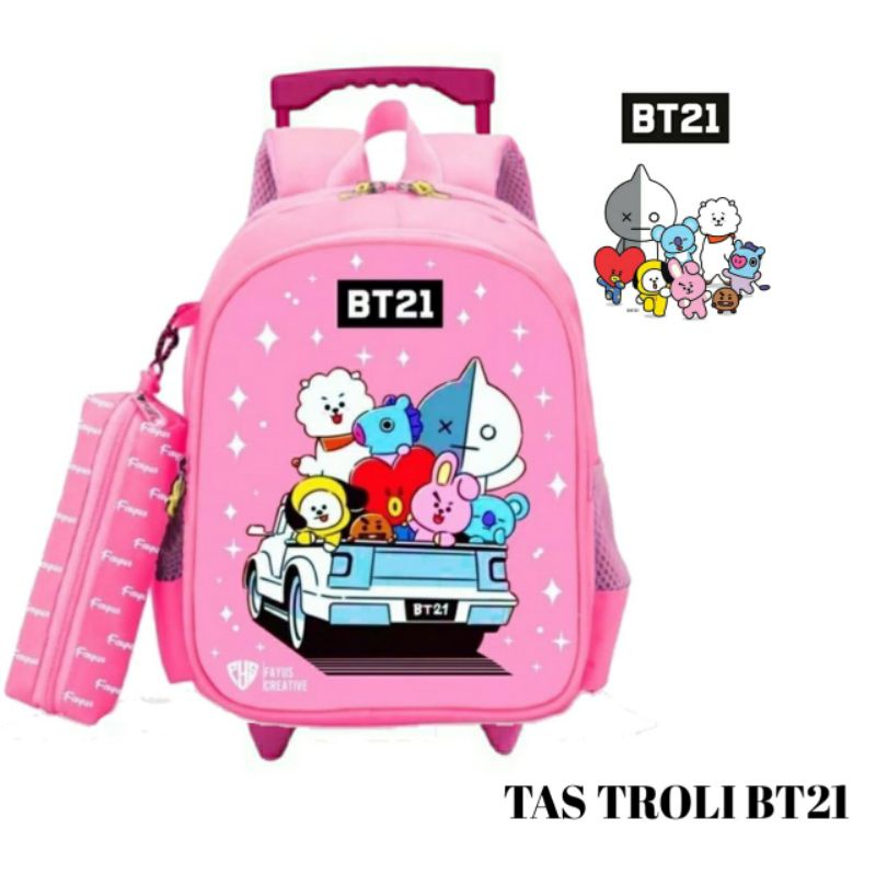 PREMIUM Tas anak sekolahTas KARAKTER Koper Ransel Anak Sekolah SD Trolley Dorong Troli / Tas troli anak laki laki / tas troli anak perempuan / tas troli