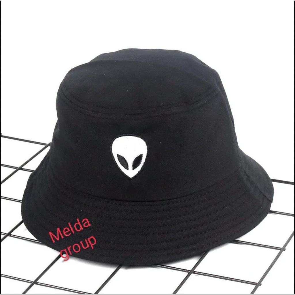 Topi Bucket Hat Bordir Alien Bucket Bordir Fisherman Alien Bucket Distro Pria Wanita Bucket Murah