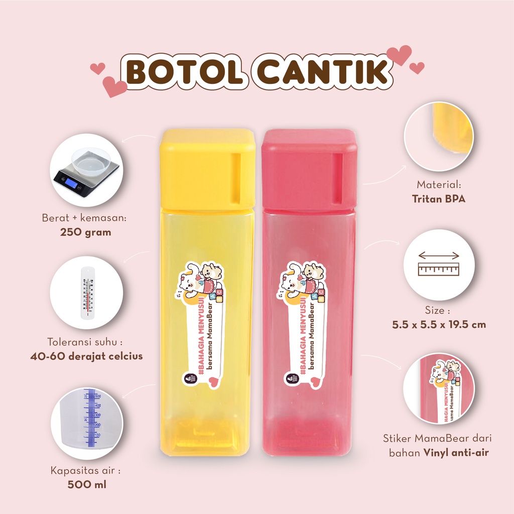 TUMBLER BOTOL MINUM CANTIK MAMABEAR