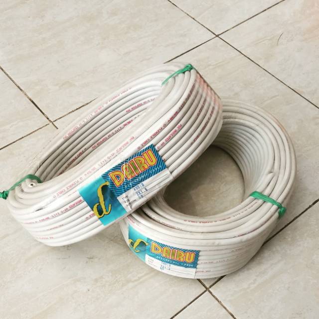 Kabel NYM HYO 2x1.5  Serabut Banyak Isi 2 Harga per Roll 50y Putih Kbl Listrik NYMHY Tebal 220V