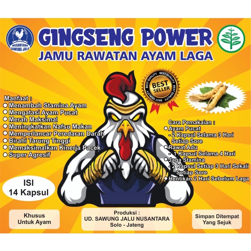 

JAMU AYAM MULTIVITAMIN (GINGSENG POWER)