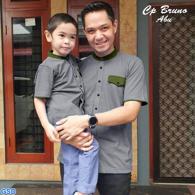 Cp Bruno/Promo Baju Koko Anak Dan Bapak Murah/Kemeja Koko Anak Dan Ayah /Baju Muslim Couple