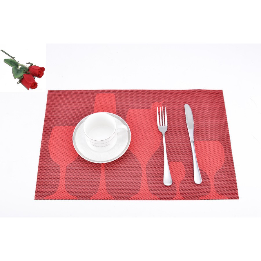 Placemat Tatakan Piring PVC Model Wine Glasses