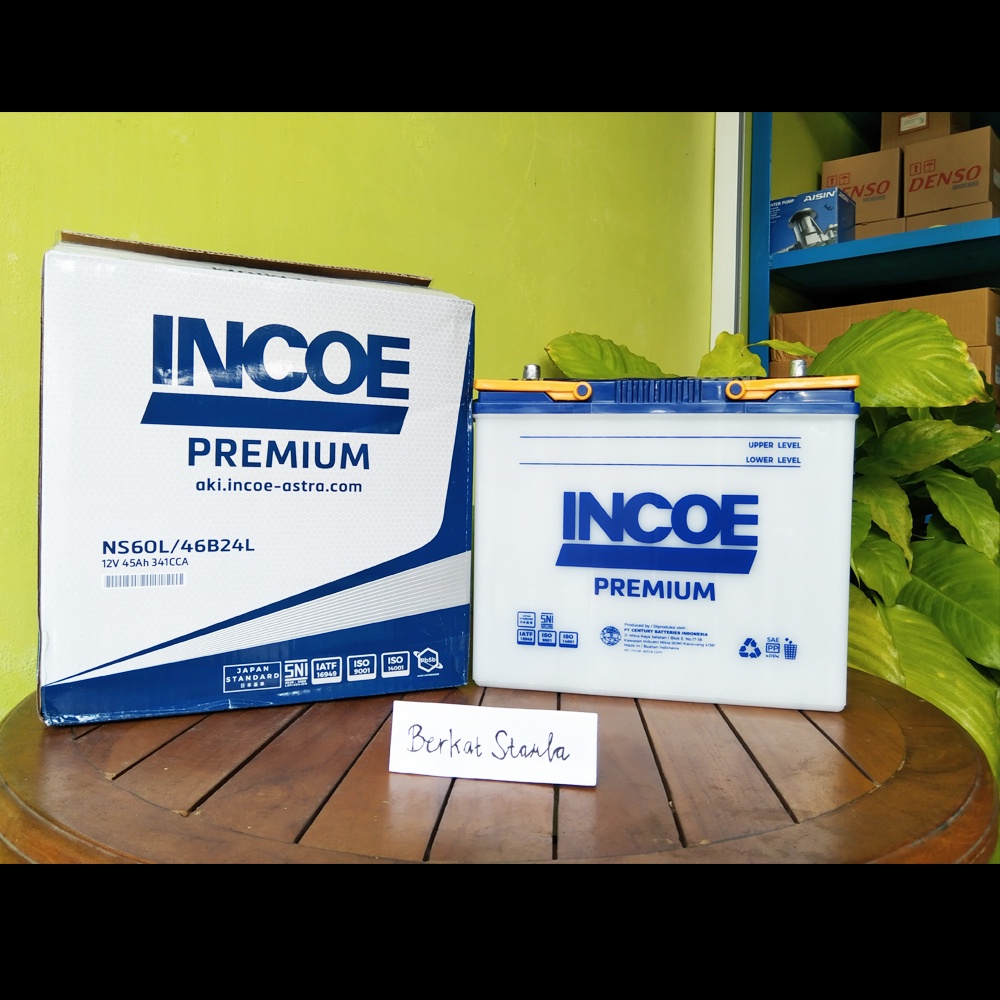 Aki Mobil/Suku Cadang Mobil/Aki Incoe Premium NS60L-46B24L 12V 45Ah 341CCA
