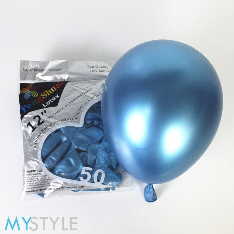 BALON LATEX METAL CHROME PACK (1 PACK = 50 PCS) METALIK 12 INCH TEBAL BALON PESTA ULANG TAHUN